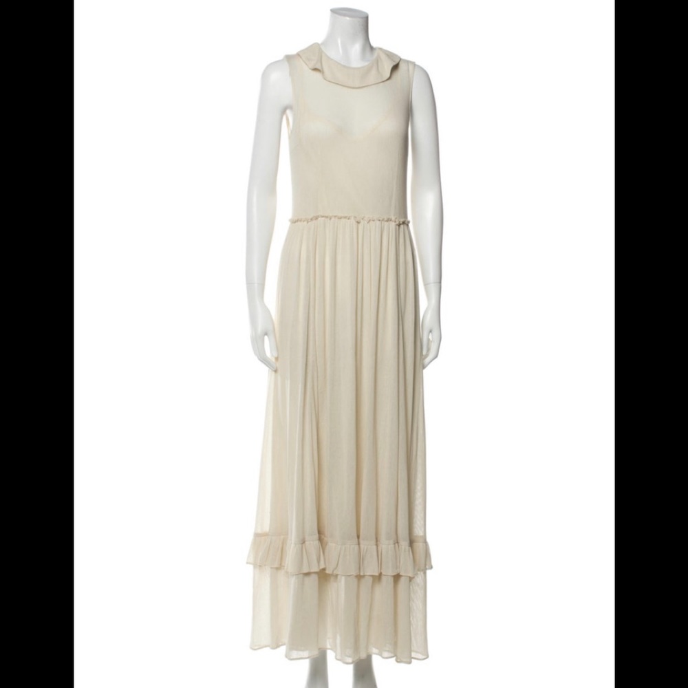 The Great. 100% Cotton maxi dress size 2 (Medium) with 100% silk slip dress